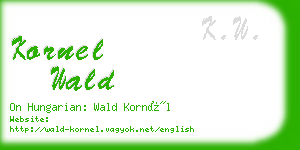 kornel wald business card